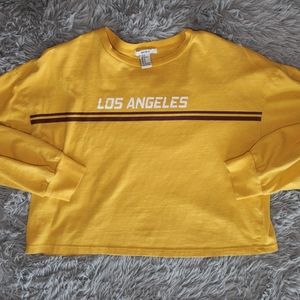 Forever 21 LA Long Sleeve Cropped Tee Small